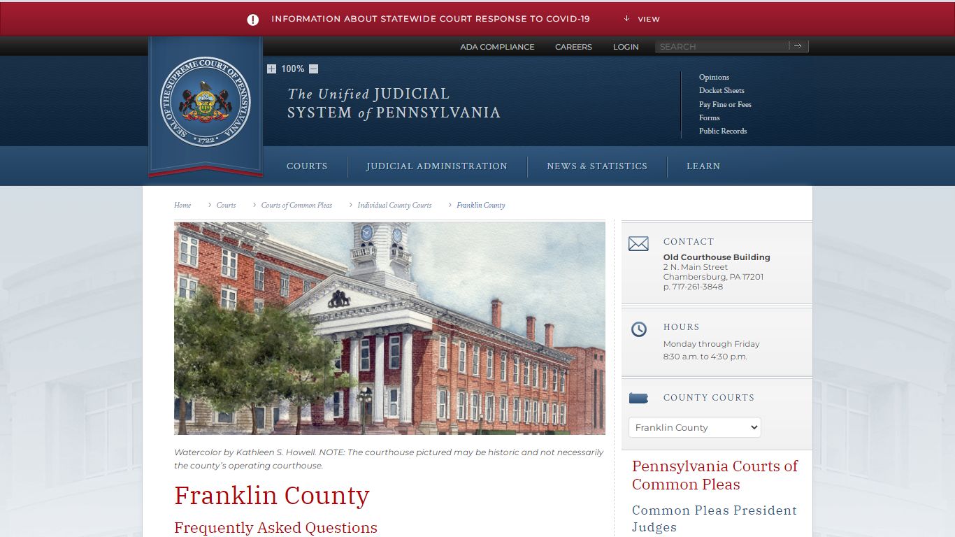 Franklin County | Individual County Courts | Courts of Common Pleas ...