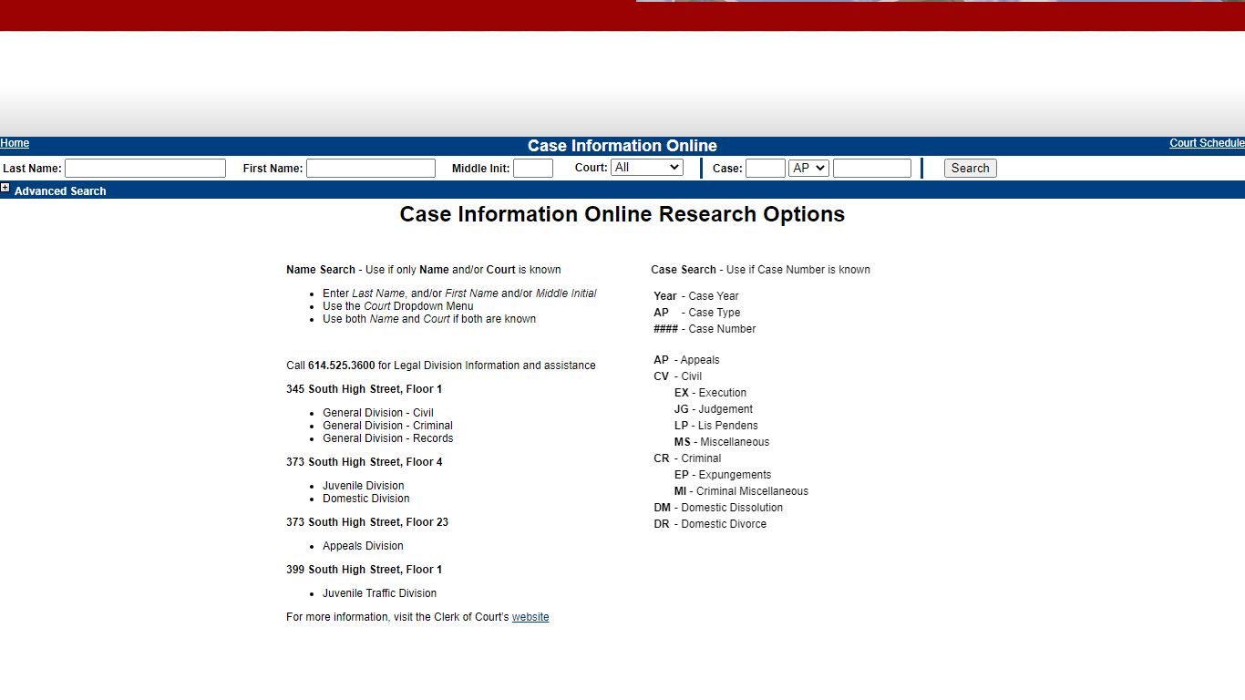 Case Information Online - fcdcfcjs.co.franklin.oh.us